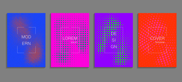 最小抽象矢量半色调封面设计模板。未来几何梯度背景。矢量模板的标语牌，横幅，传单，演示和报告图片下载