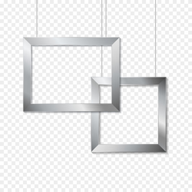 金属相框悬挂，隔离。图片下载