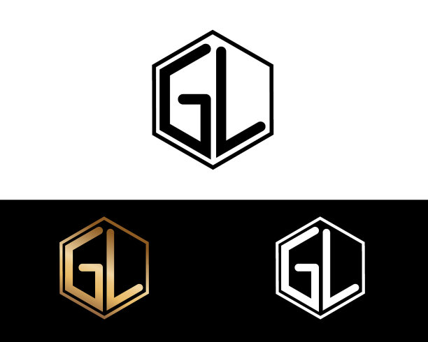 GL六角形字母设计图片下载