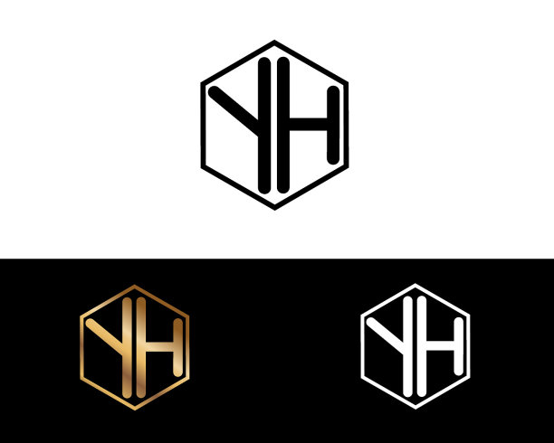 YH六角形字母设计图片下载