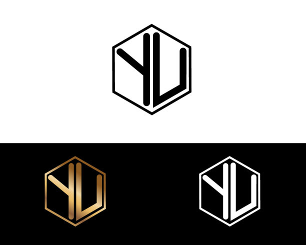 于六角形状的字母设计图片下载