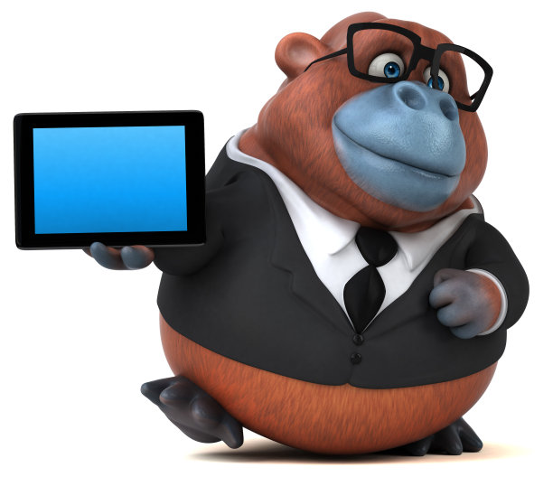 有趣的猩猩Outan - 3D插图图片下载