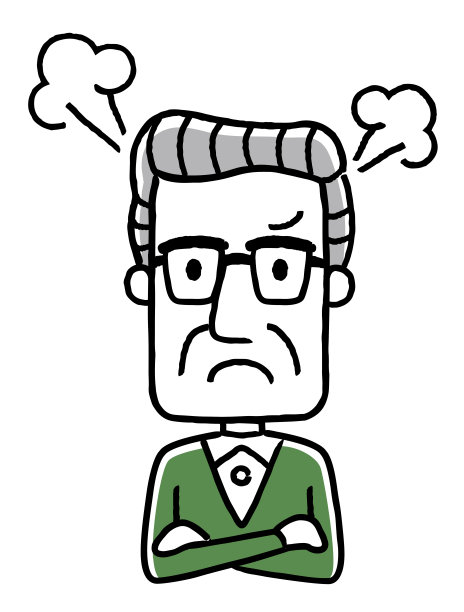 老人:生气图片下载