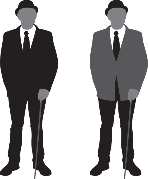 手杖剪影人图片下载