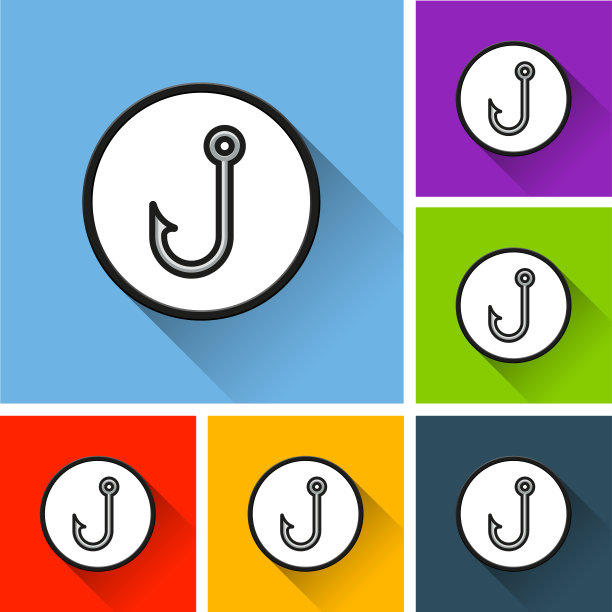 鱼钩图标与长影子图片下载