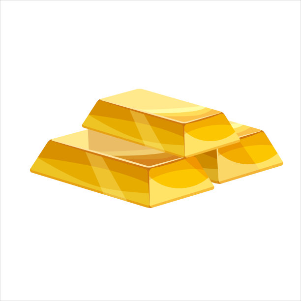 金色条形图标，卡通风格网页游戏应用矢量图素材图片