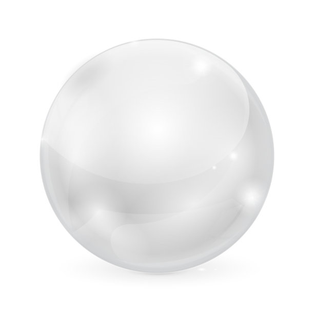 白色的玻璃球。闪亮的3 d球体图片下载