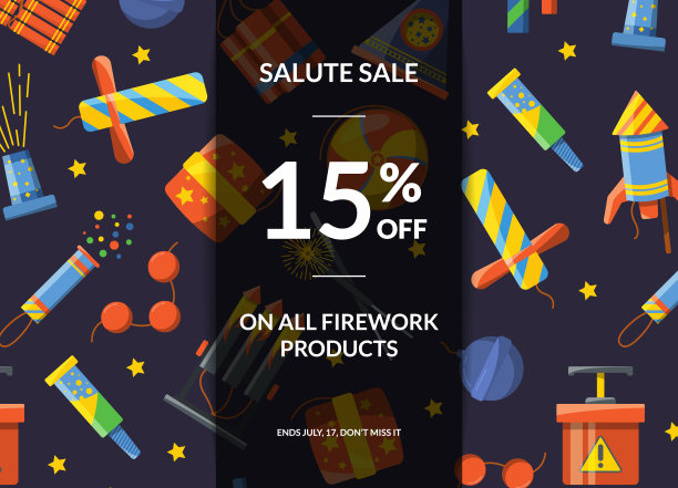 矢量动画烟火销售背景插图素材图片