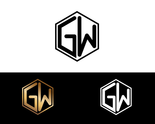 GW六角形字母设计图片下载