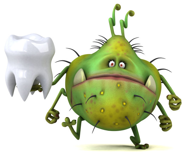 有趣的细菌- 3D插图图片下载