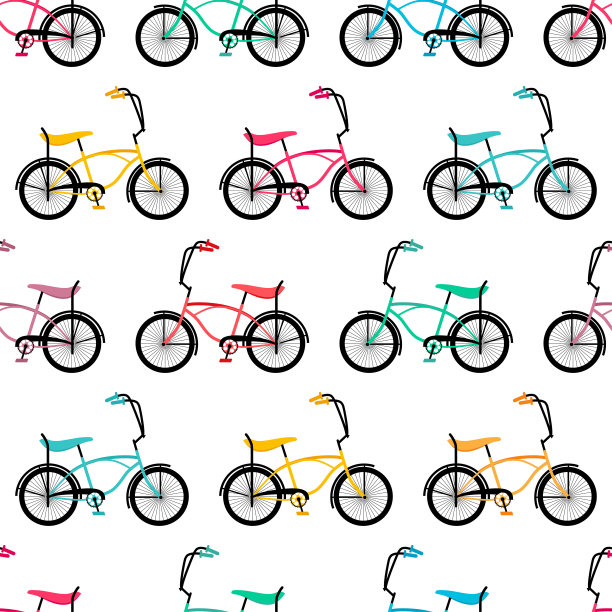 无缝的复古的自行车图片下载