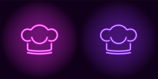 霓虹厨师帽紫色和紫色图片下载