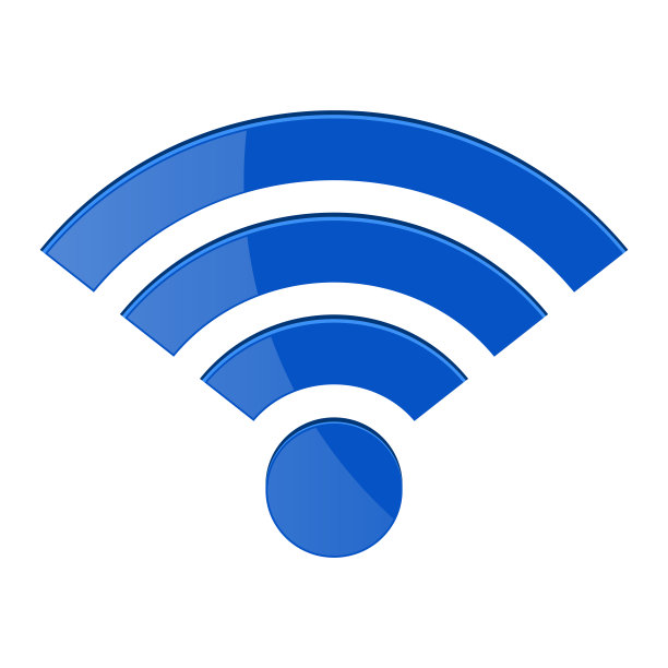 wi - fi的象征。蓝色图标图片下载