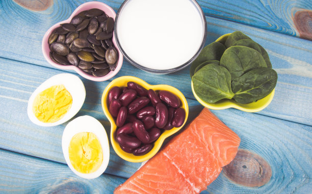 含有大量维生素d的产品。素材图片