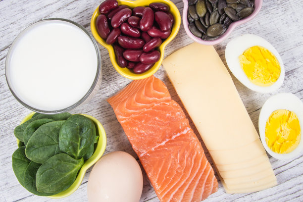 含有大量维生素d的产品。素材图片