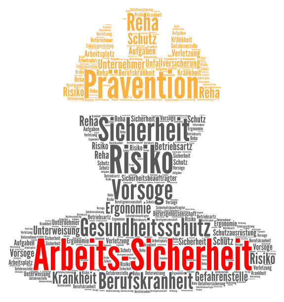 工作安全词云概念在德国图片下载