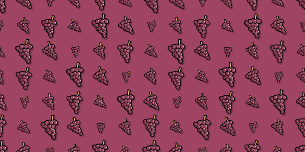 卡通葡萄图案重复的背景图片下载