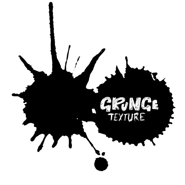 手绘Grunge纹理，抽象墨滴背景，黑白Grunge风格插画矢量水彩图案素材图片