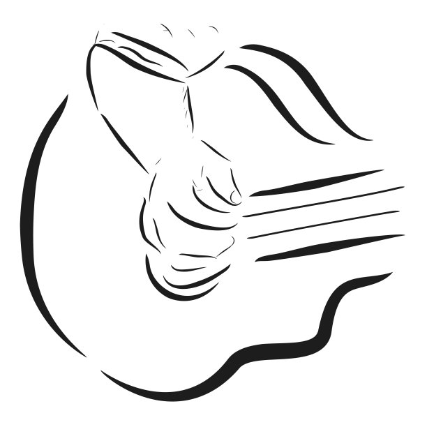 简单的小品，男子或女子弹奏吉他的特写图片下载