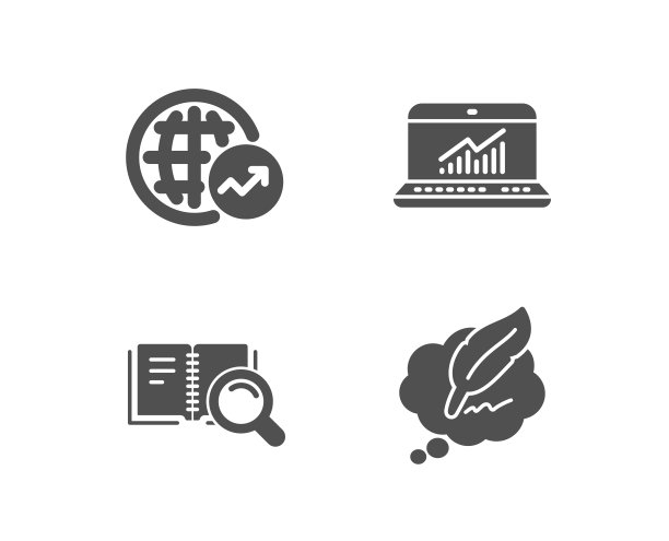 搜索书，世界统计和在线统计图标。Ð¡opyright聊天的迹象。图片下载