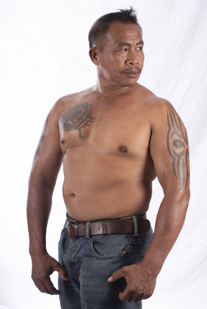 中年泰国健美和健身爱好者。图片下载