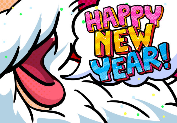 圣诞老人，恭贺新禧图片下载