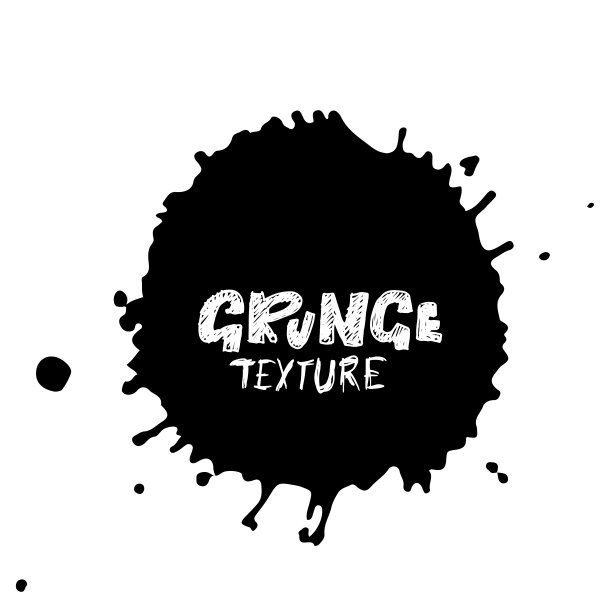 手绘Grunge纹理，抽象墨滴背景，黑白Grunge风格插画矢量水彩图案素材图片
