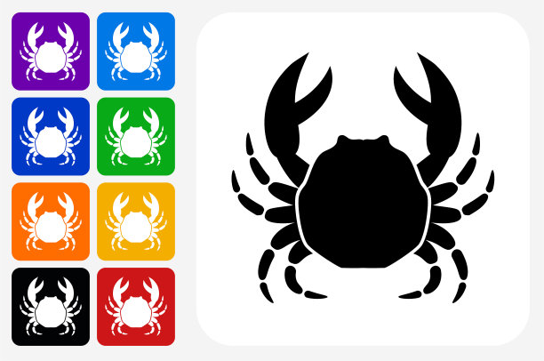 螃蟹图标方形按钮设置图片下载