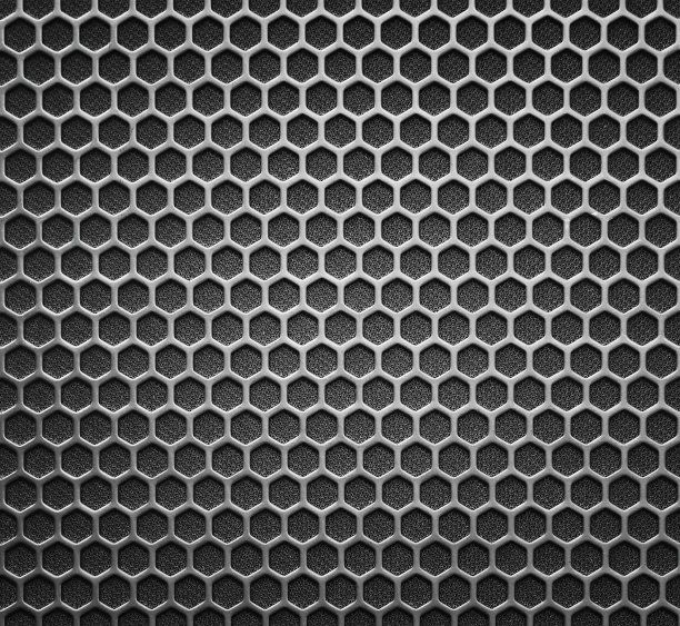 抽象的钢或金属纹理图案与六角形单元图片下载