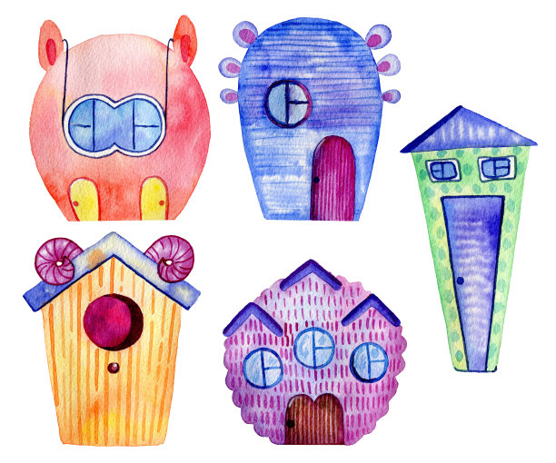 可爱的卡通房子素材图片