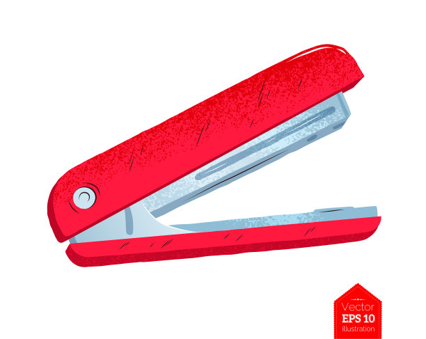 俯视图插图的订书机图片下载