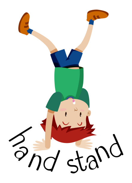 一个男孩倒立在他们的手。图片下载