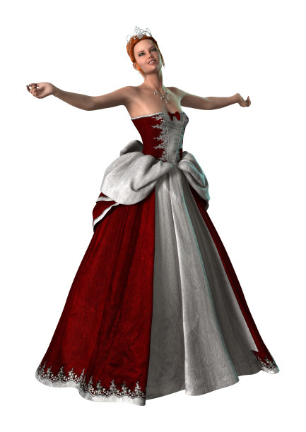 3D插图童话公主在白色图片下载