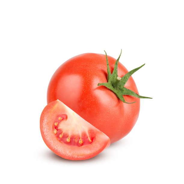 红色番茄孤立在白色背景与剪切路径图片下载