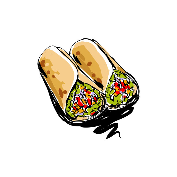 玉米粉圆饼卷画图片下载