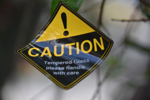 警告:钢化玻璃标志图片下载