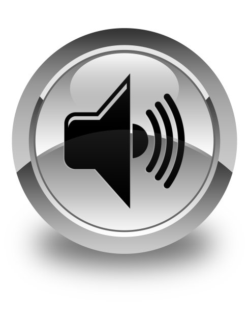 音量图标光滑的白色圆形按钮图片下载