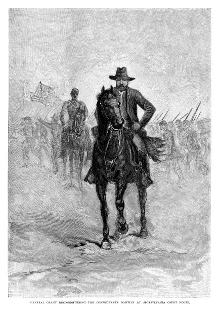 格兰特将军正在侦察斯波特斯瓦尼亚法院的南部邦联阵地图片下载