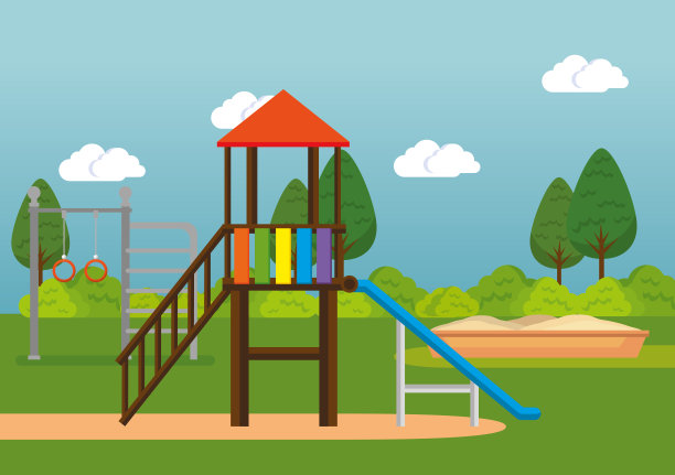 公园与儿童地带的场景图片下载