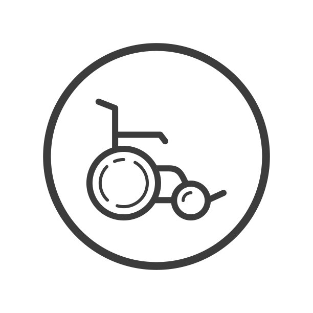 圆形轮椅图标图片下载