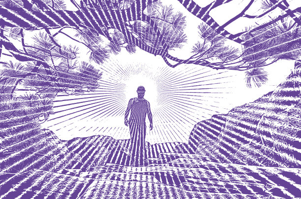 一名年轻人在犹他州锡安国家公园的天使着陆小径徒步旅行图片下载