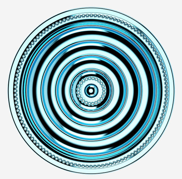 蓝色装饰元素用于室内。三维渲染图片下载