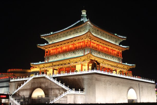 中国西安的钟楼图片下载