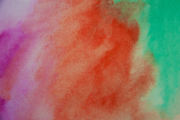 抽象水彩绿色，粉色，橙色绘制背景。纸纹理。图片下载