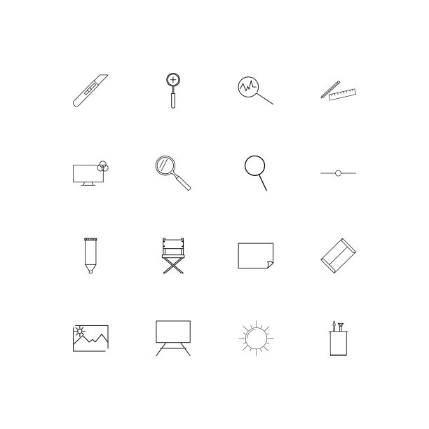 创意过程和设计简单的线性图标集。概述了矢量图标图片下载