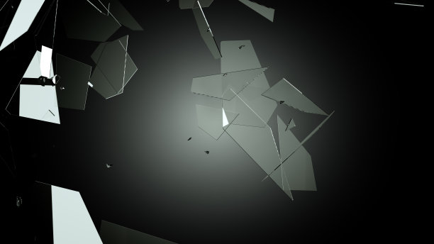 黑色背景上的碎玻璃图片下载