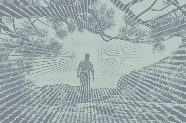 一名年轻人在犹他州锡安国家公园的天使着陆小径徒步旅行图片下载