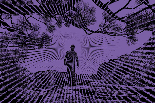 一名年轻人在犹他州锡安国家公园的天使着陆小径徒步旅行图片下载