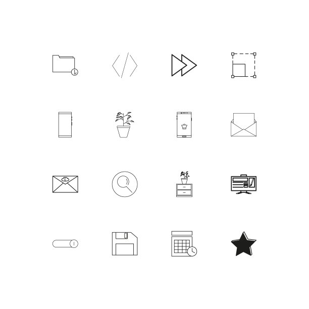 符号和符号简单的线性图标集。概述了矢量图标图片下载