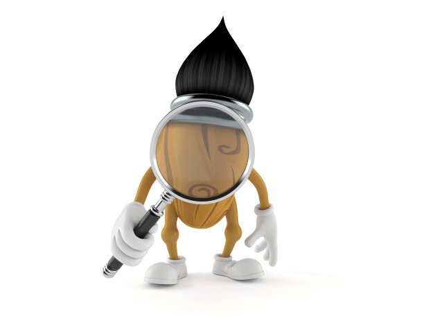 画笔人物透过放大镜看图片下载